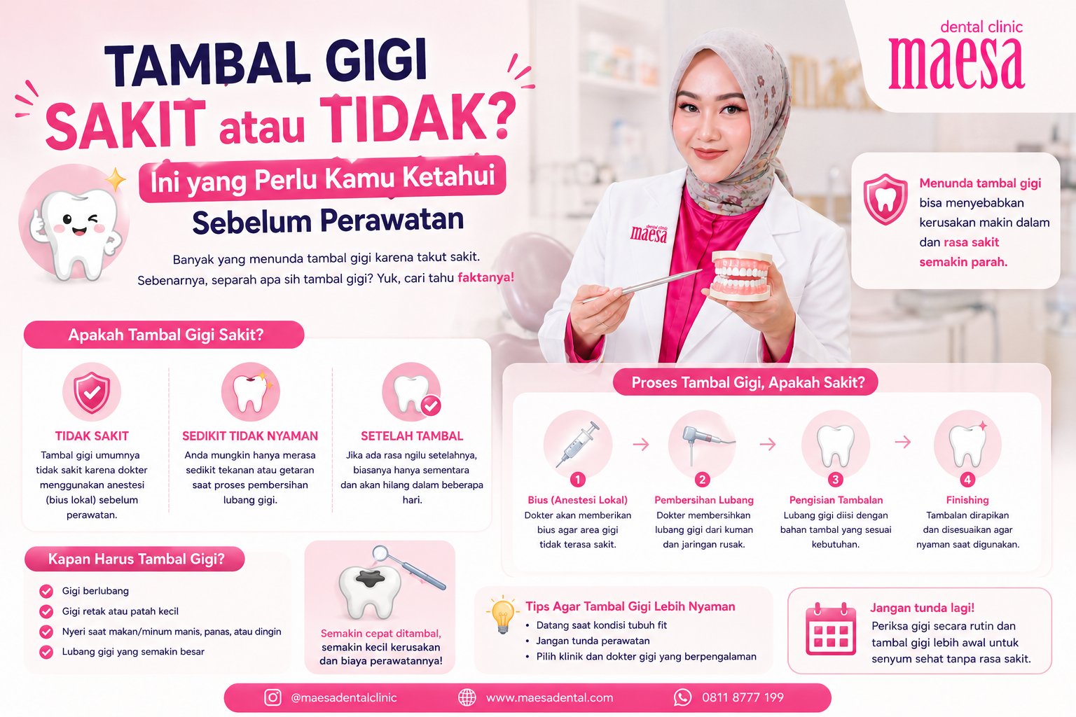 NEWS Maesa Dental Clinic | Klinik Gigi Terbaik - Tambal Gigi Sakit atau Tidak? Ini yang Perlu Kamu Ketahui Sebelum Perawatan