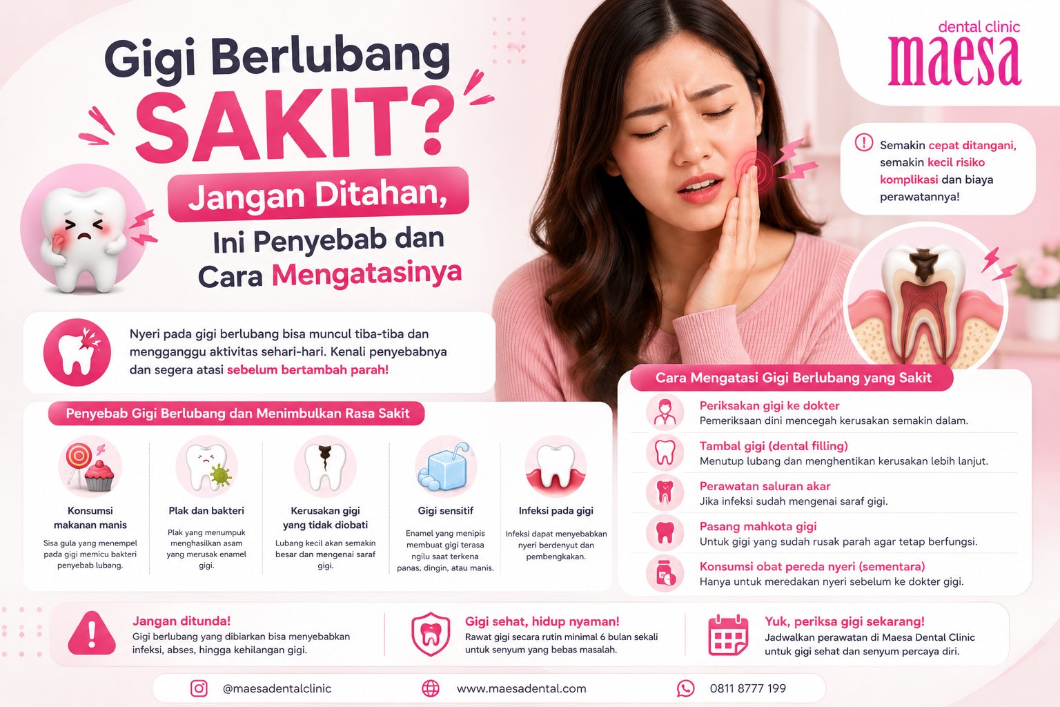 NEWS Maesa Dental Clinic | Klinik Gigi Terbaik - Gigi Berlubang Sakit? Jangan Ditahan, Ini Penyebab dan Cara Mengatasinya
